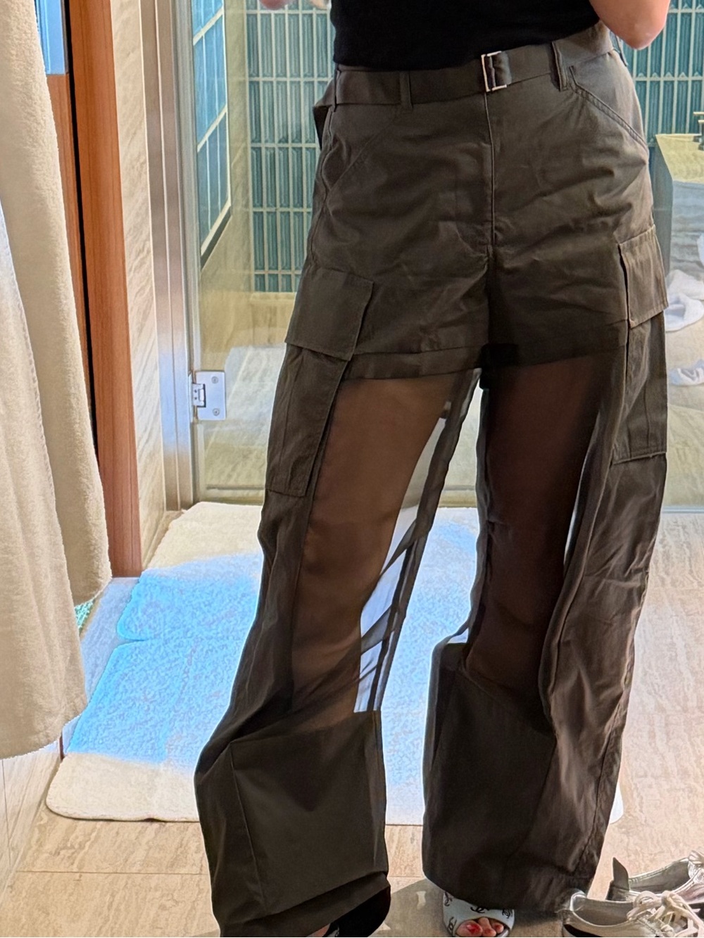 Sacai Olive Green Cargo Pants NWT